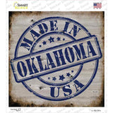 Oklahoma Stamp On Wood Novelty Square Sticker Decal