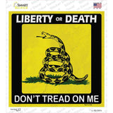 Liberty Or Death Gadsden Novelty Square Sticker Decal