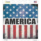 America Flag Background Novelty Square Sticker Decal