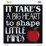 Big Heart Shape Little Minds Novelty Square Sticker Decal