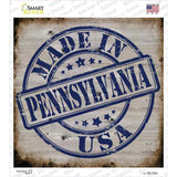 Pennsylvania Stamp On Wood Novelty Square Sticker Decal