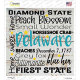 Delaware Motto Novelty Square Sticker Decal