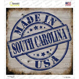 South Carolina Stamp On Wood Novelty Square Sticker Decal