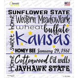 Kansas Motto Novelty Square Sticker Decal