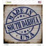 South Dakota Stamp On Wood Novelty Square Sticker Decal