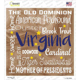 Virginia Motto Novelty Square Sticker Decal