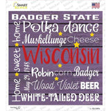 Wisconsin Motto Novelty Square Sticker Decal