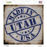 Utah Stamp On Wood Novelty Square Sticker Decal