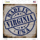 Virginia Stamp On Wood Novelty Square Sticker Decal