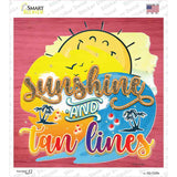 Sunshine Tan Lines Novelty Square Sticker Decal