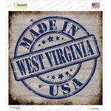 West Virginia Stamp On Wood Novelty Square Sticker Decal