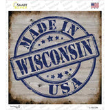 Wisconsin Stamp On Wood Novelty Square Sticker Decal