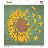 Sunflower Petals Turn To Birds Novelty Square Sticker Decal