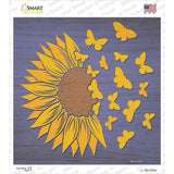 Sunflower Petals Turn To Butterflys Novelty Square Sticker Decal