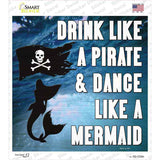 Drink Like A Pirate Novelty Square Sticker Decal