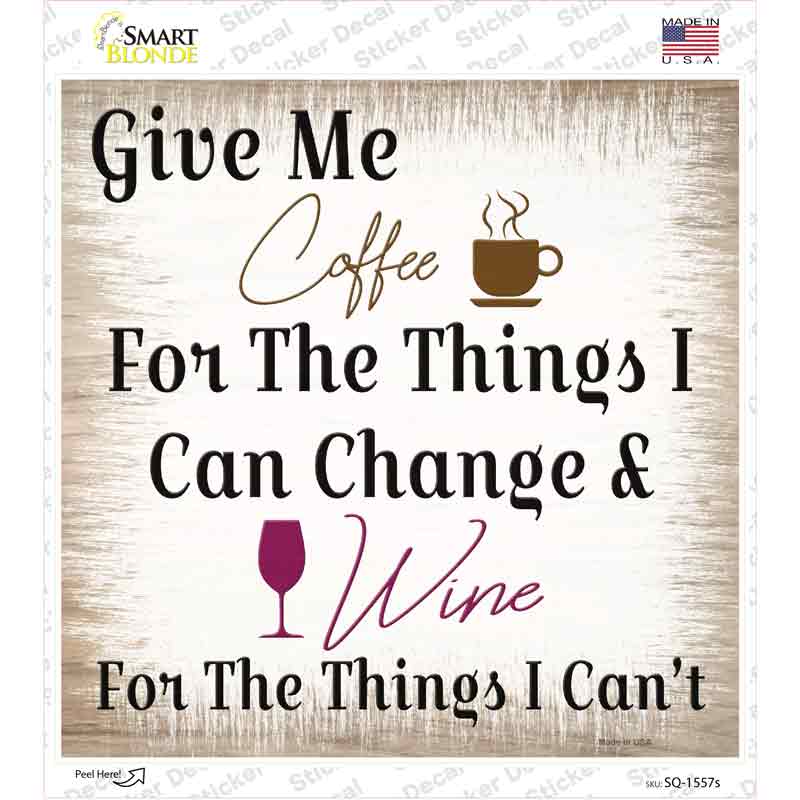 Give Me Coffee Novelty Square Sticker Decal