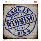 Wyoming Stamp On Wood Novelty Square Sticker Decal