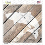 Fish Silhouette Wood Plank Novelty Square Sticker Decal