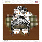 Aviator Bun Camper Print Novelty Square Sticker Decal