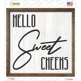Hello Sweet Cheeks Novelty Square Sticker Decal