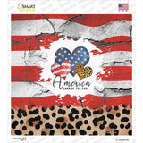 America Land Of The Free Hearts Novelty Square Sticker Decal