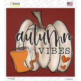 Autumn Vibes Pumpkin Novelty Square Sticker Decal
