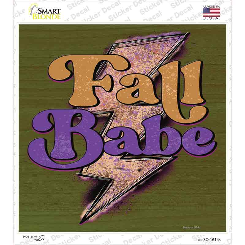 Fall Babe Novelty Square Sticker Decal