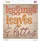 Leggings Leaves and Lattes Novelty Square Sticker Decal