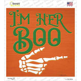 Im Her Boo Orange Novelty Square Sticker Decal