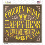 Chicken Farm Happy Hens Novelty Square Sticker Decal