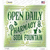 Pharmacy and Soda Fountain Novelty Square Sticker Decal