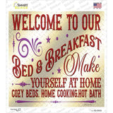 Bed and Breakfast Novelty Square Sticker Decal