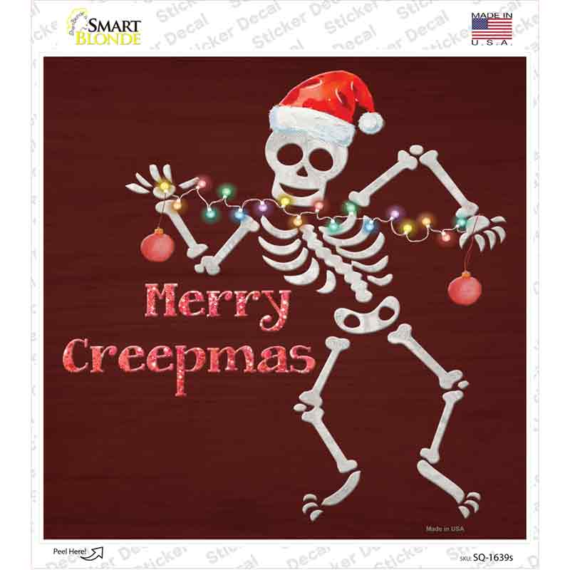 Merry Creepmas Novelty Square Sticker Decal