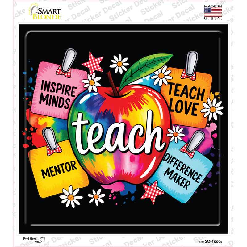 Teaching Apple Novelty Square Sticker Decal SQ-1660s