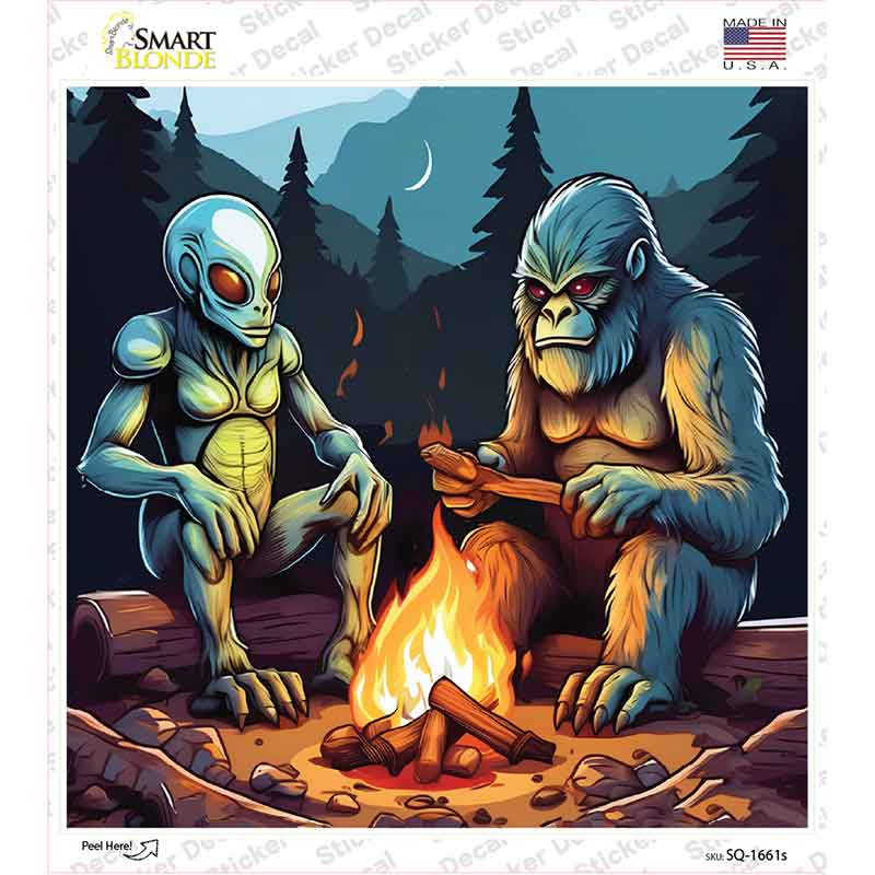 A Believers Campfire Novelty Square Sticker Decal SQ-1661s