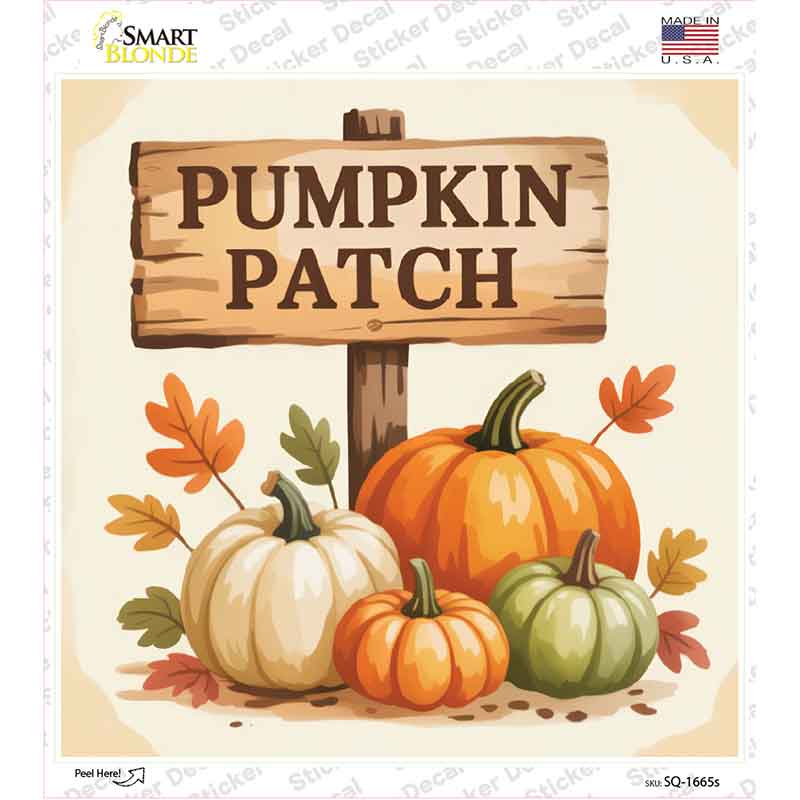 Pumpkin Patch Novelty Square Sticker Decal SQ-1665s