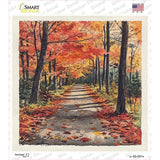 Autumn Path Novelty Square Sticker Decal SQ-1671s