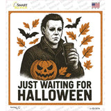 Just Waiting for Halloween Novelty Square Sticker Decal SQ-1673s