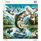 Fishing Paradise Novelty Square Sticker Decal SQ-1674s