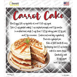 Carrot Cake Recipe Novelty Square Sticker Decal SQ-1681s