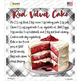Red Velvet Cake Recipe Novelty Square Sticker Decal SQ-1691s