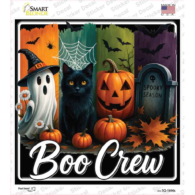 Boo Crew Novelty Square Sticker Decal SQ-1696s