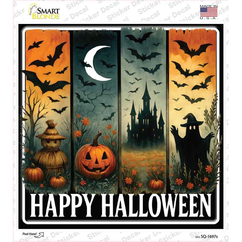 Happy Halloween Novelty Square Sticker Decal SQ-1697s