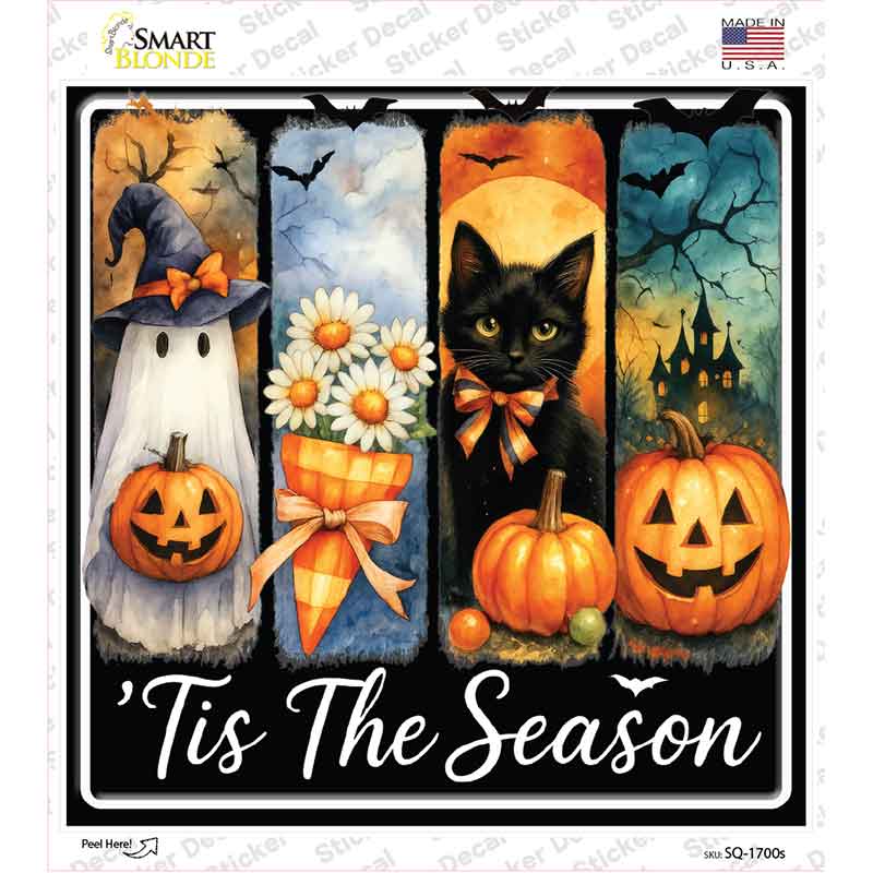 Tis The Season Novelty Square Sticker Decal SQ-1700s