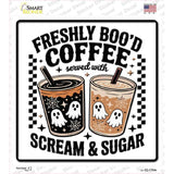 Freshily Bood Coffee Novelty Square Sticker Decal SQ-1704s