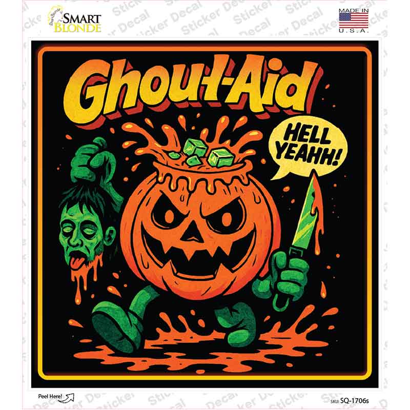 Ghoul Aid Novelty Square Sticker Decal SQ-1706s