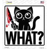 Cat What Novelty Square Sticker Decal SQ-1710s