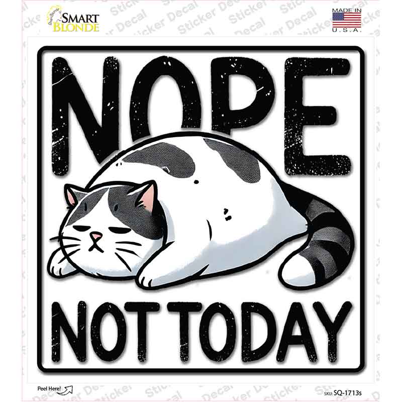 Nope Not Today Novelty Square Sticker Decal SQ-1713s