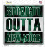 Straight Outta New York Green Novelty Square Sticker Decal