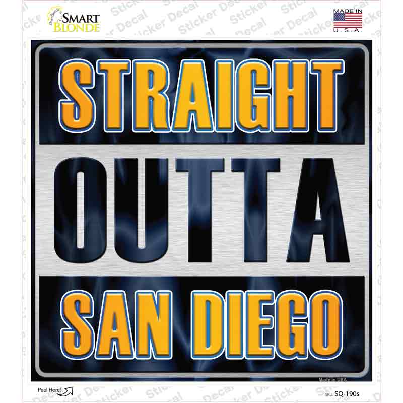 Straight Outta San Diego Novelty Square Sticker Decal